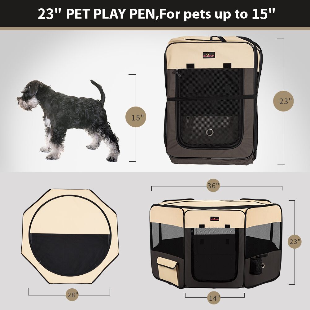 Aivituvin Pet Playpen 45" Portable Foldable Exercise Pen Compatible